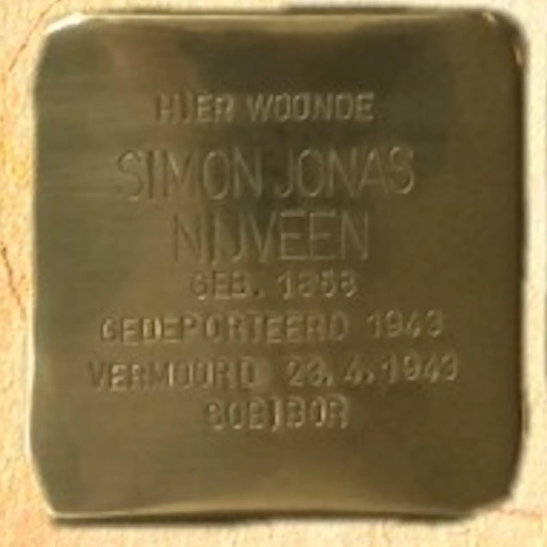 Struikelsteen voor Simon Jonas Nijveen