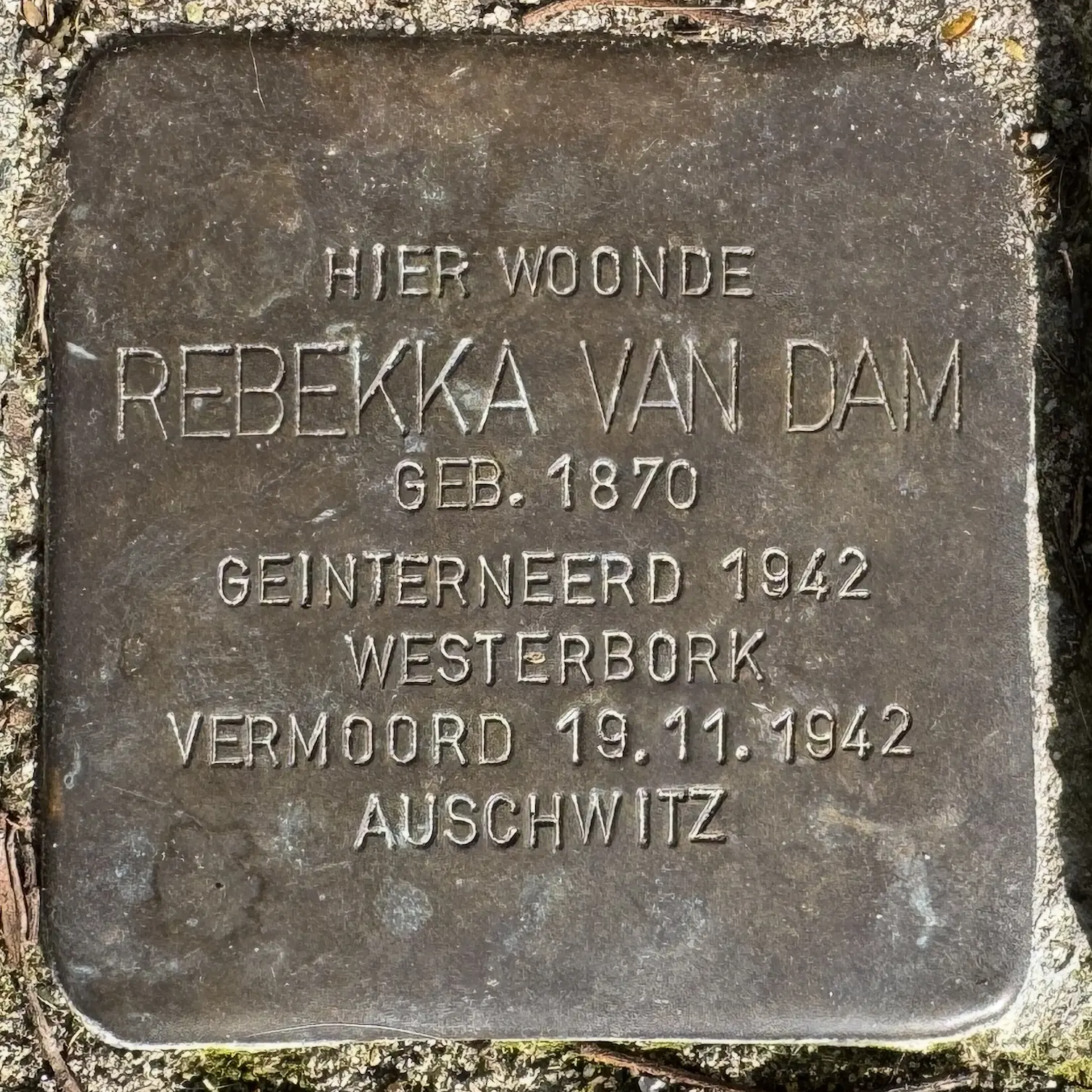 Struikelsteen voor Rebekka van Dam