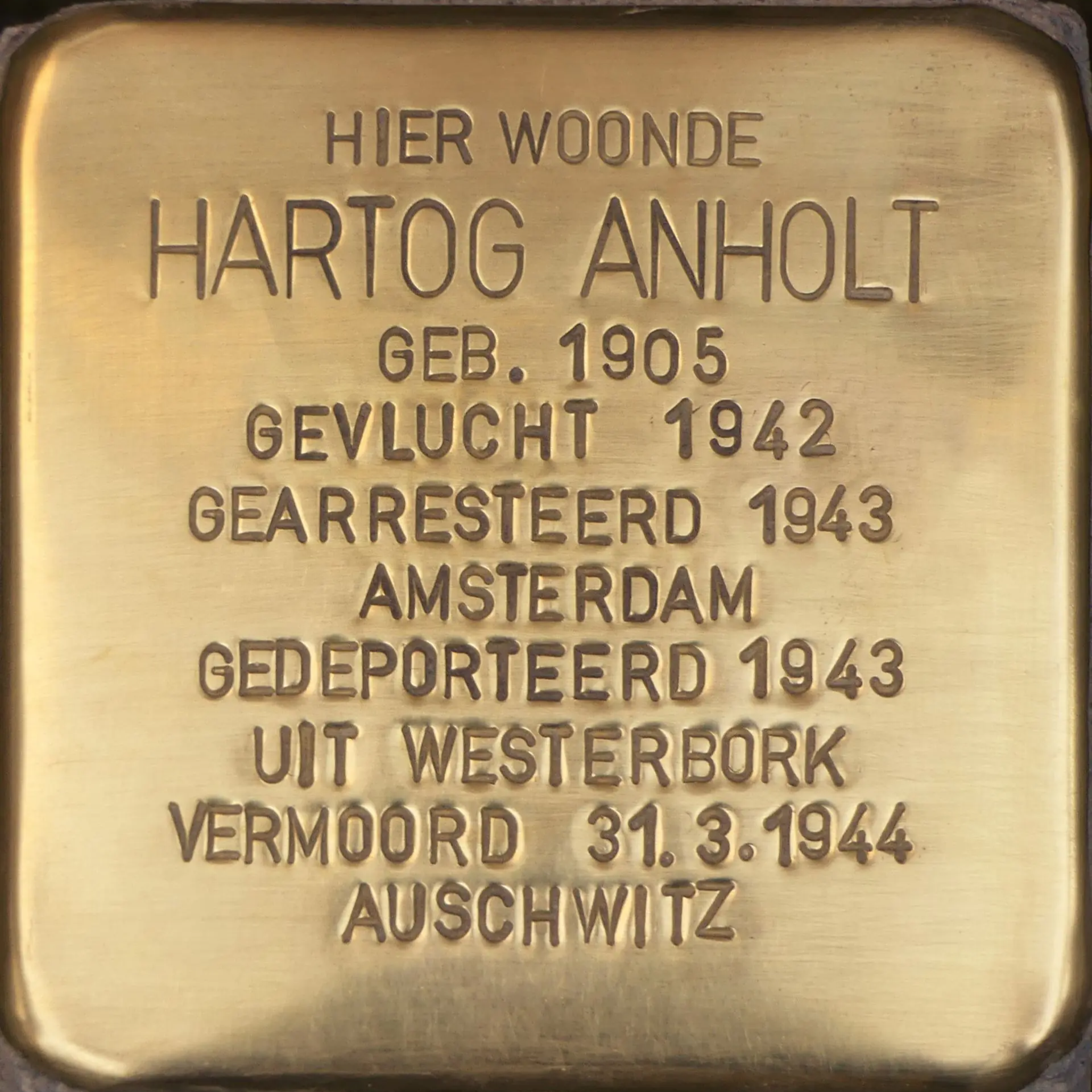 Struikelsteen voor Hartog (Henri) Anholt