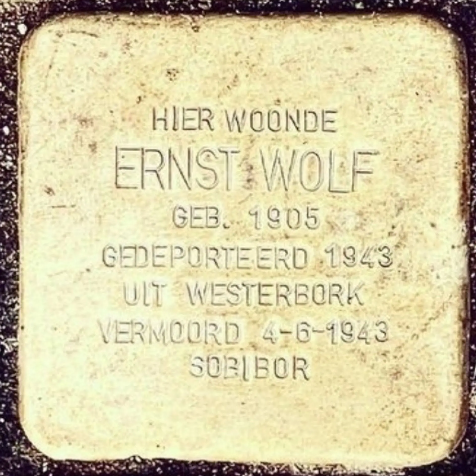 Struikelsteen voor Ernst Wolf