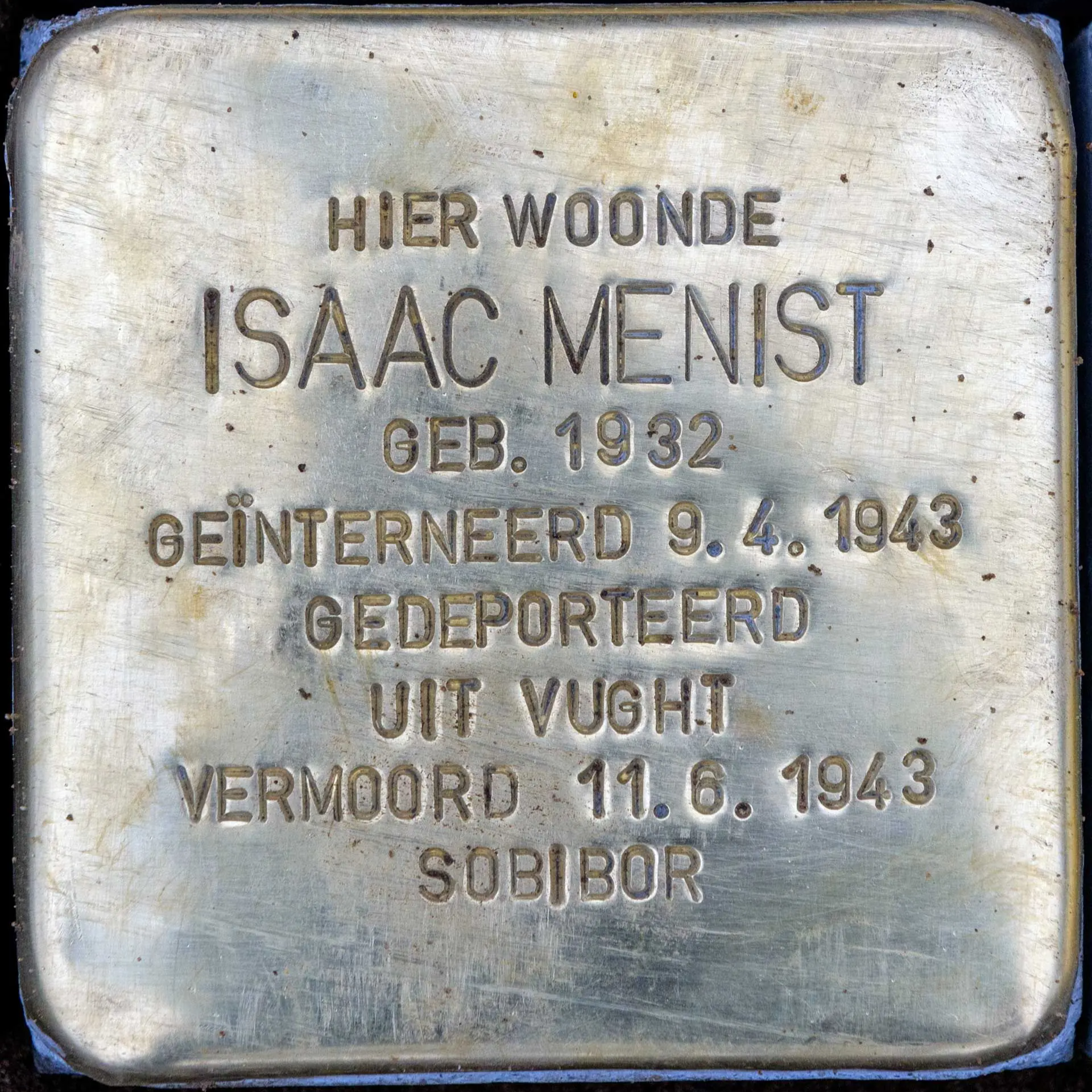 Struikelsteen voor Isaac Menist