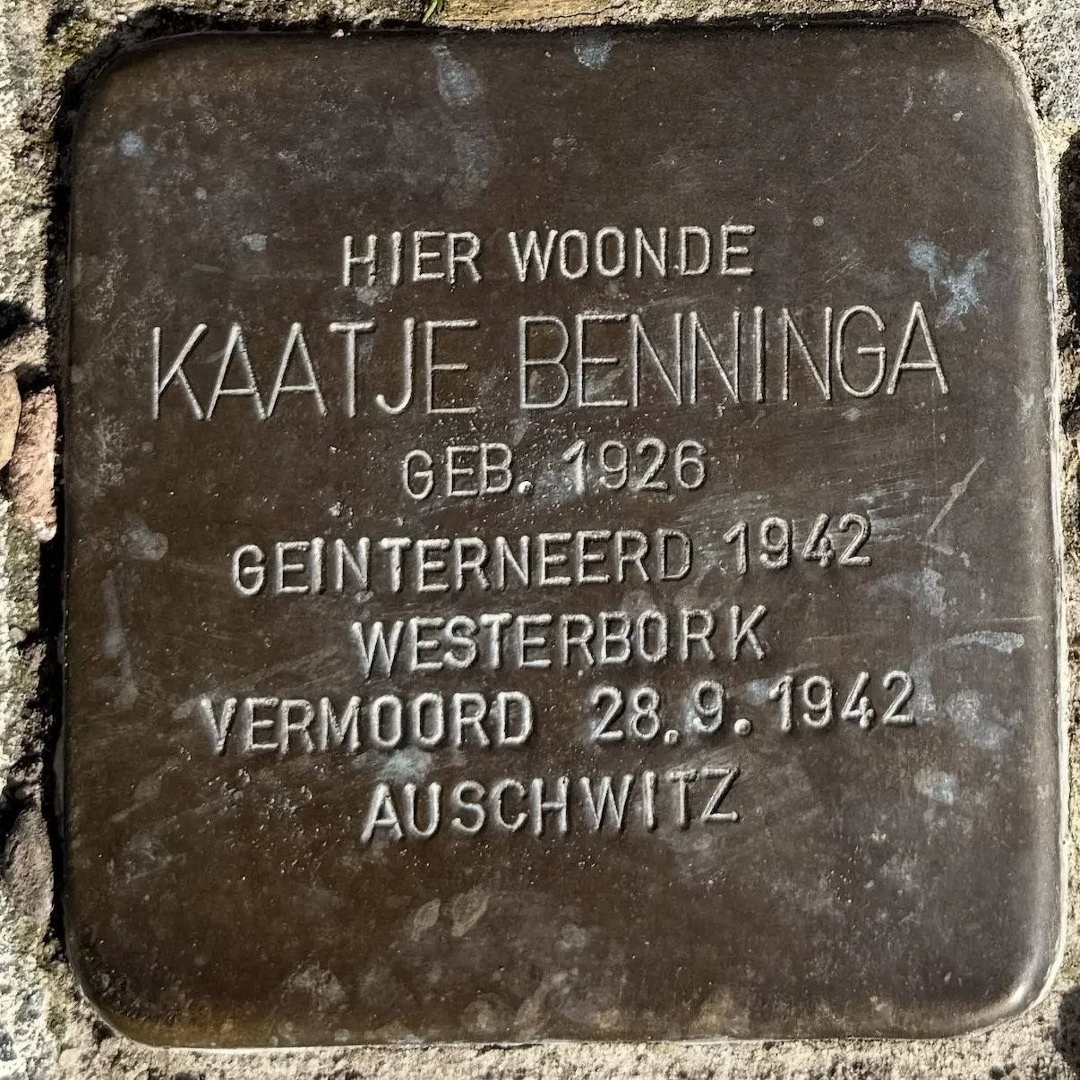 Struikelsteen voor Kaatje Benninga