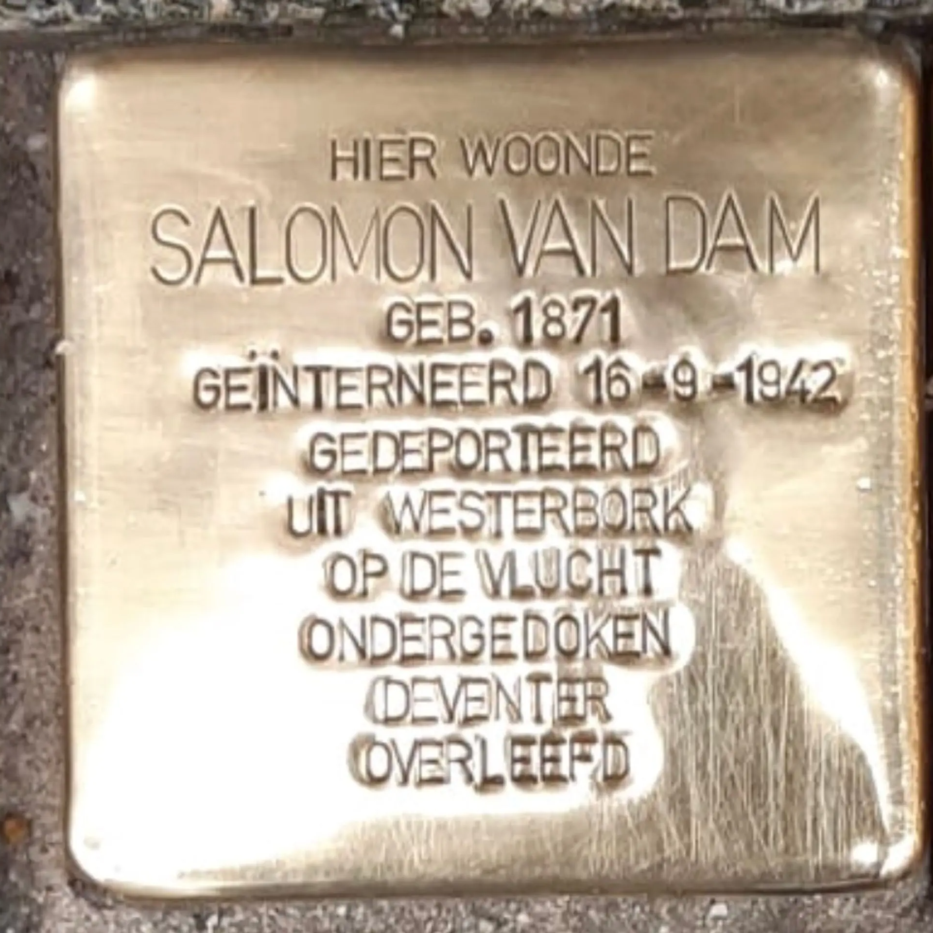 Struikelsteen voor Salomon van Dam