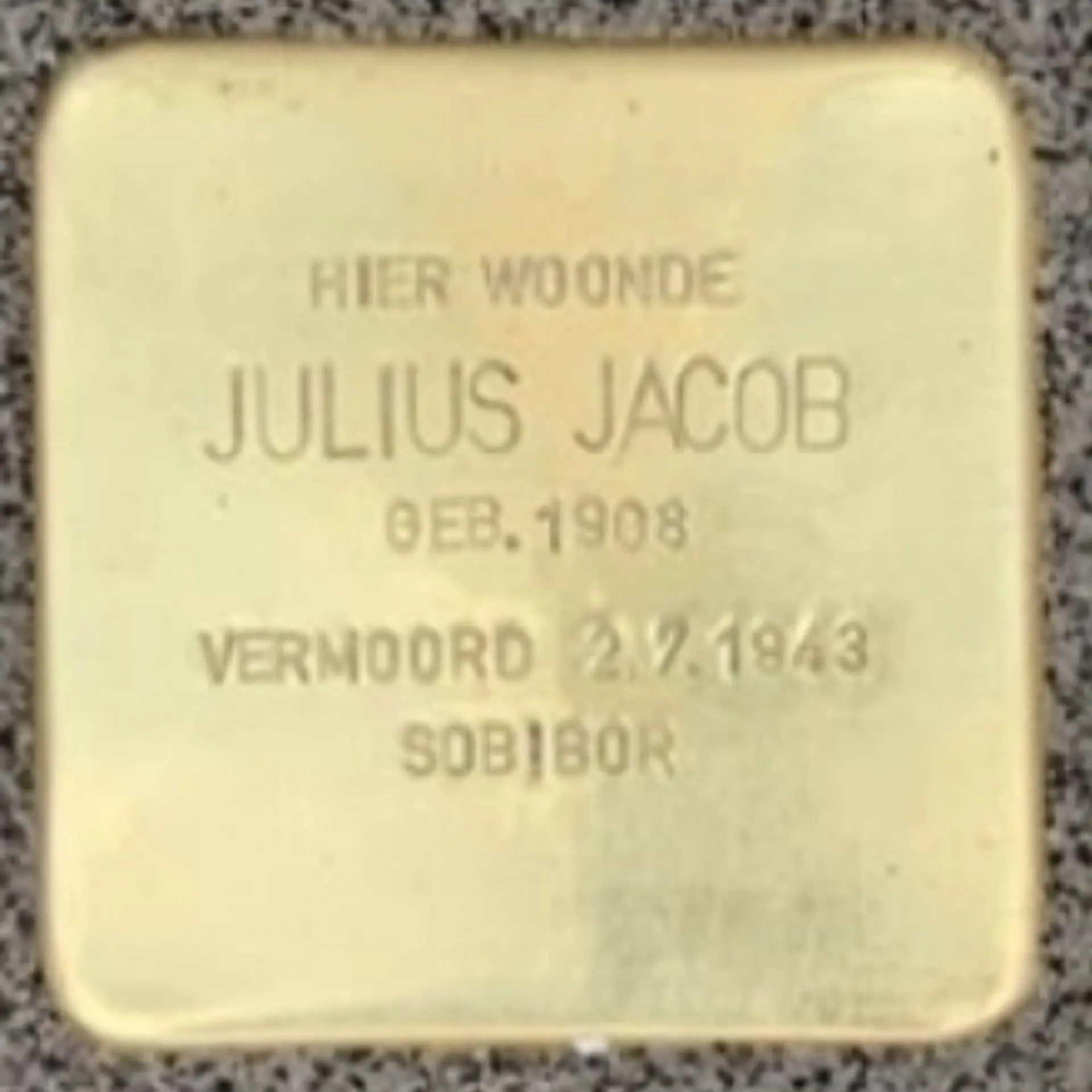 Struikelsteen voor Julius Jacob