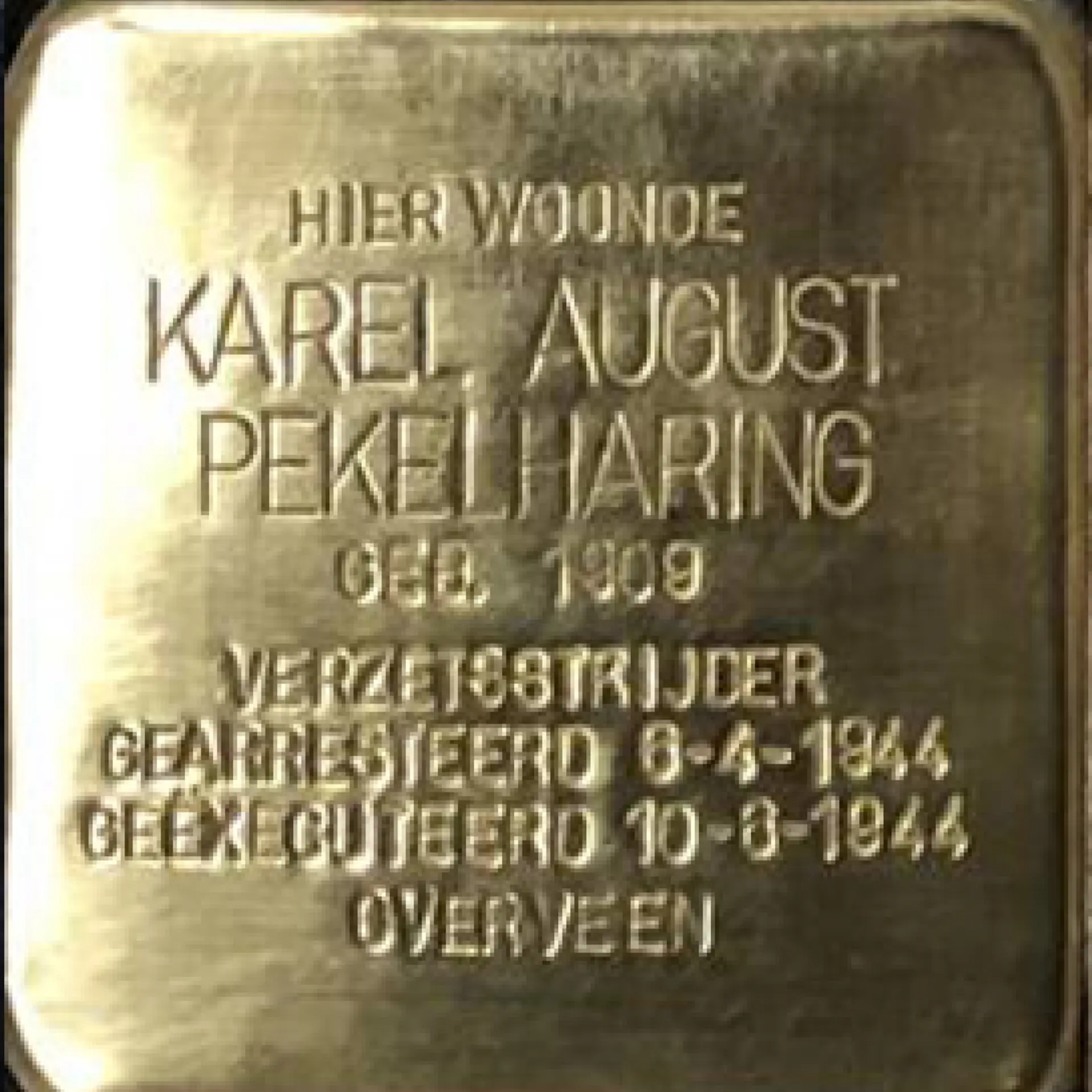 Struikelsteen voor Karel August Pekelharing