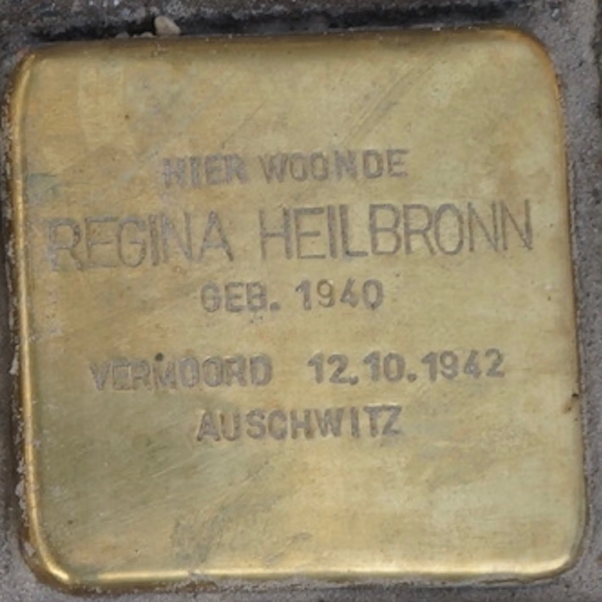 Struikelsteen voor Regina Heilbronn