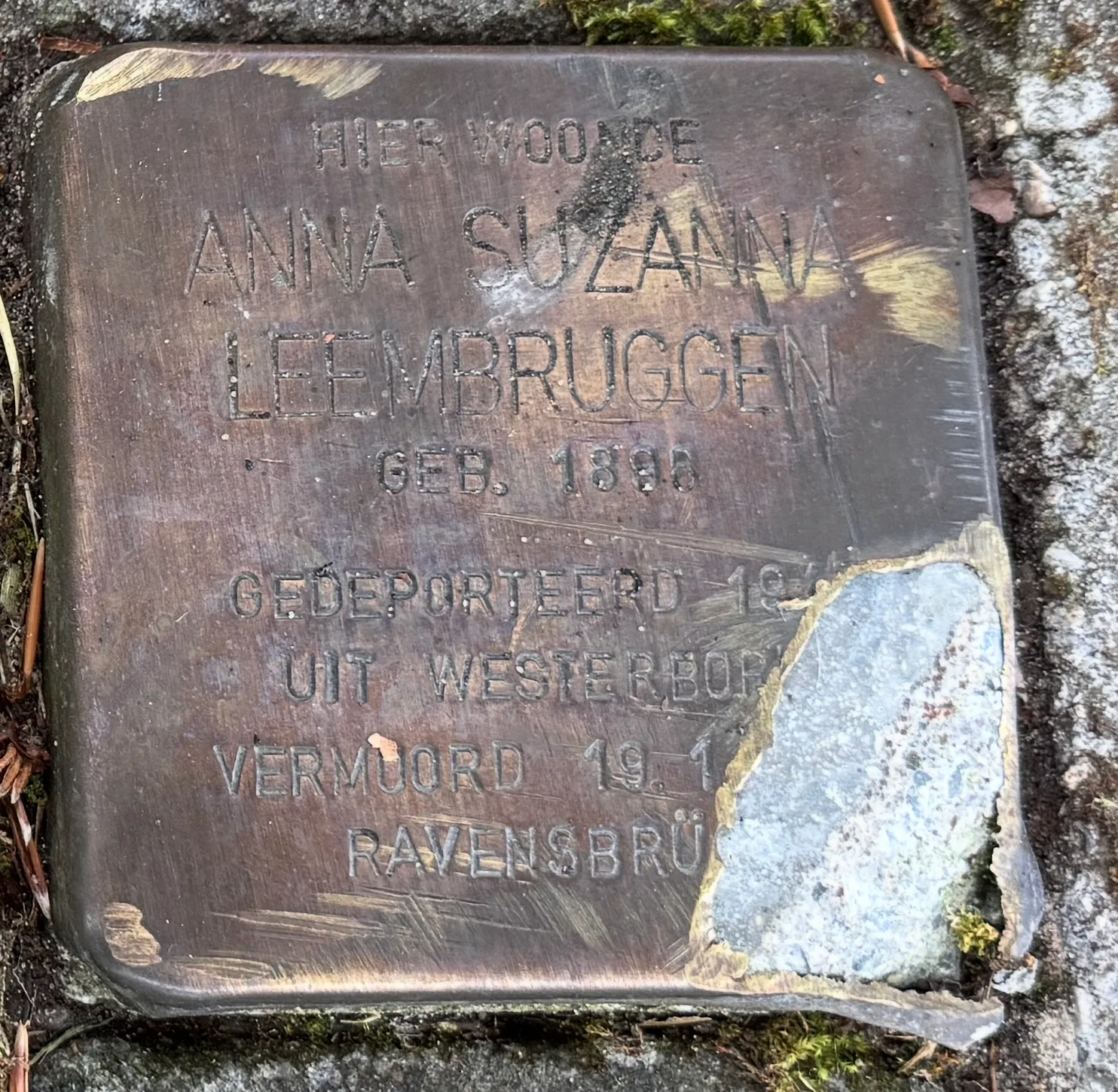 Struikelsteen voor Anna Suzanna Leembruggen