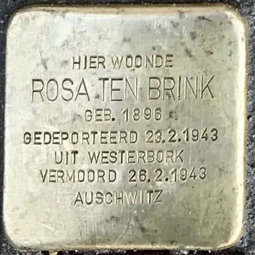 Struikelsteen voor Rosa ten Brink