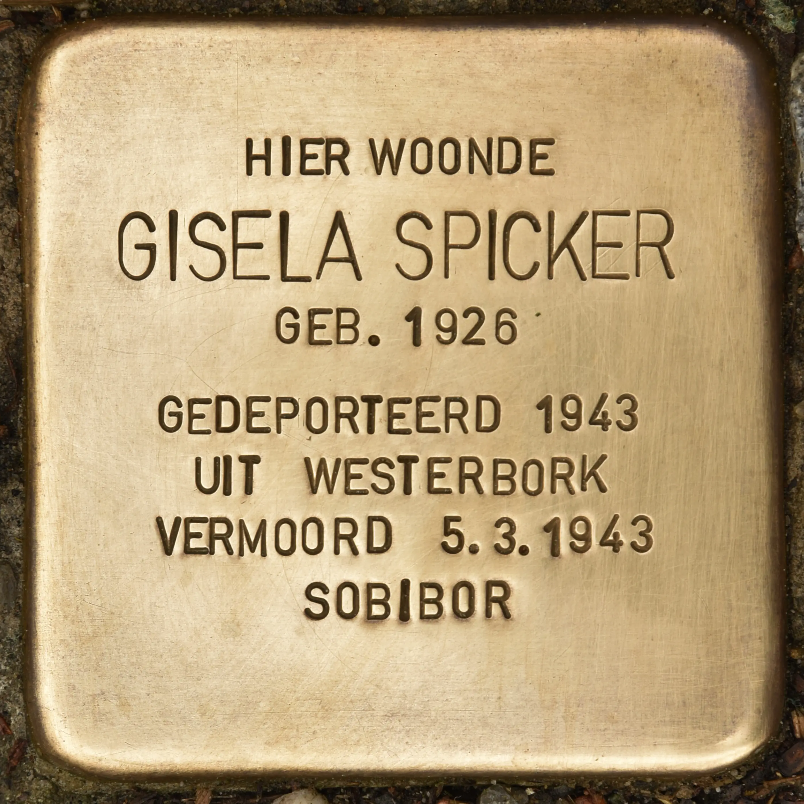 Struikelsteen voor Gisela Spicker