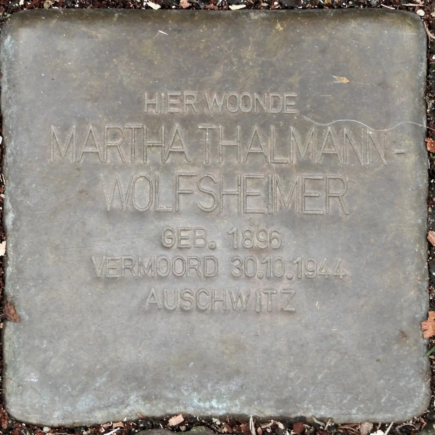 Struikelsteen voor Martha Sophie Thalmann-Wolfsheimer