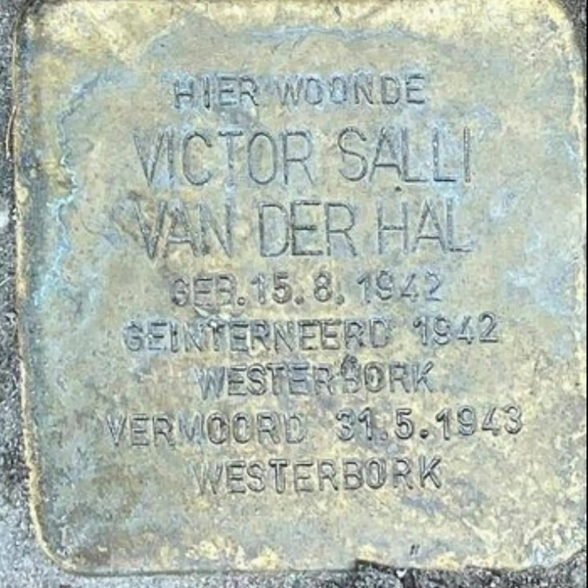 Struikelsteen voor Victor Salli van der Hal