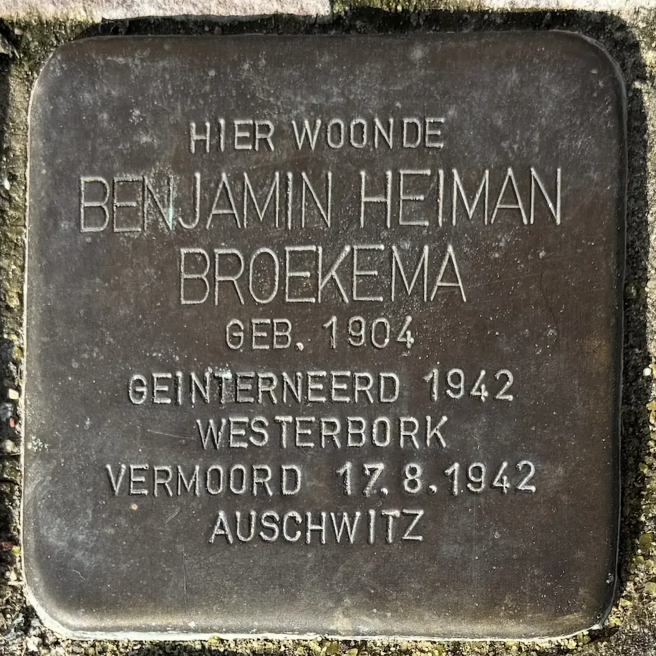 Struikelsteen voor Benjamin Heiman Broekema