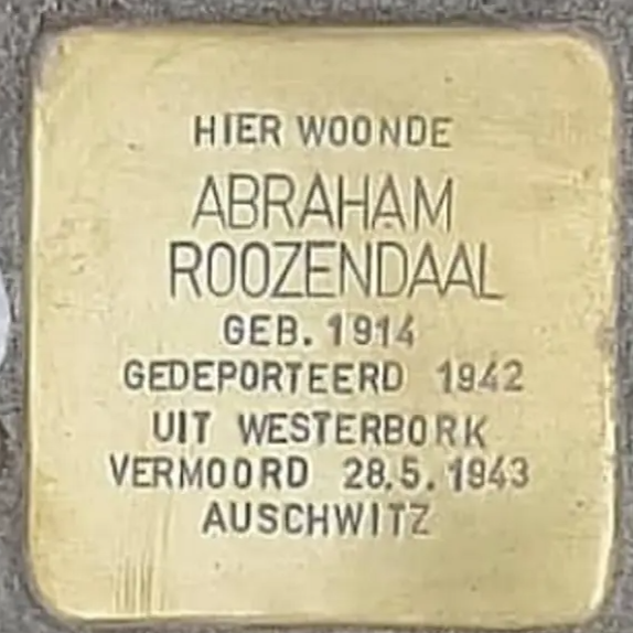 Struikelsteen voor Abraham Roozendaal