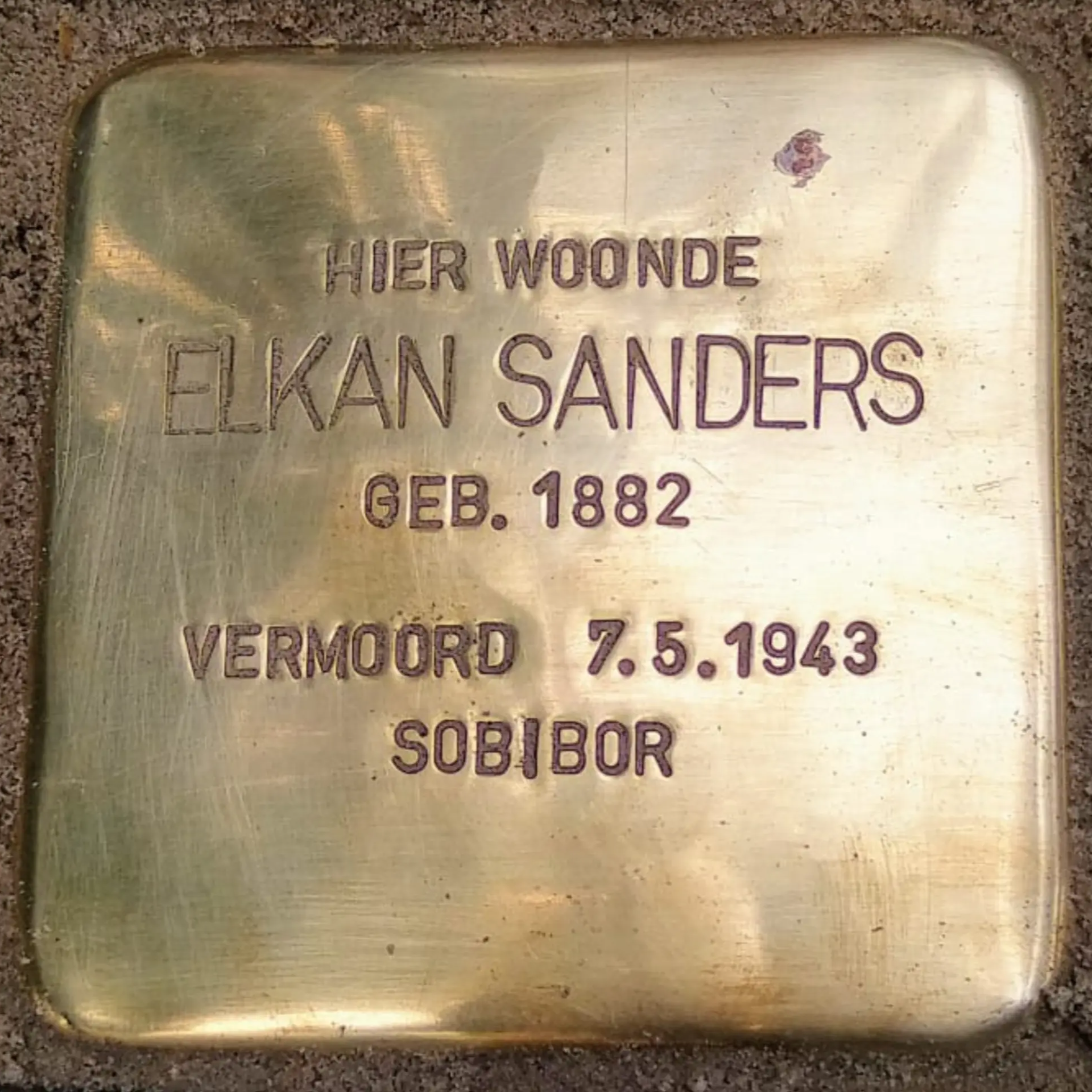 Struikelsteen voor Elkan Sanders