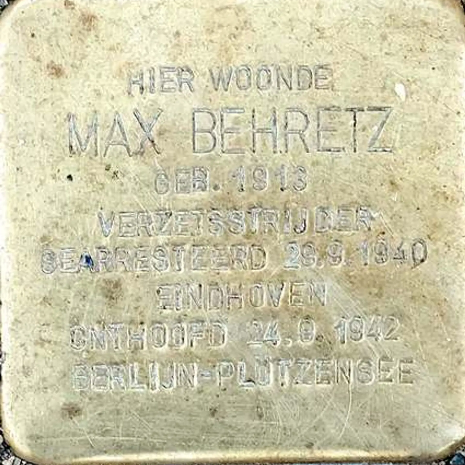 Struikelsteen voor Max Behretz