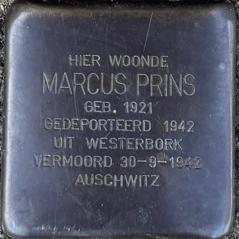 Struikelsteen voor Marcus Prins