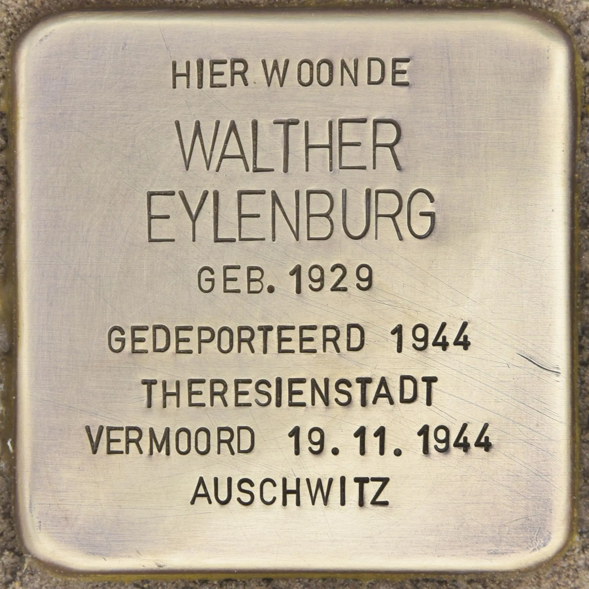 Struikelsteen voor Walter Eylenburg