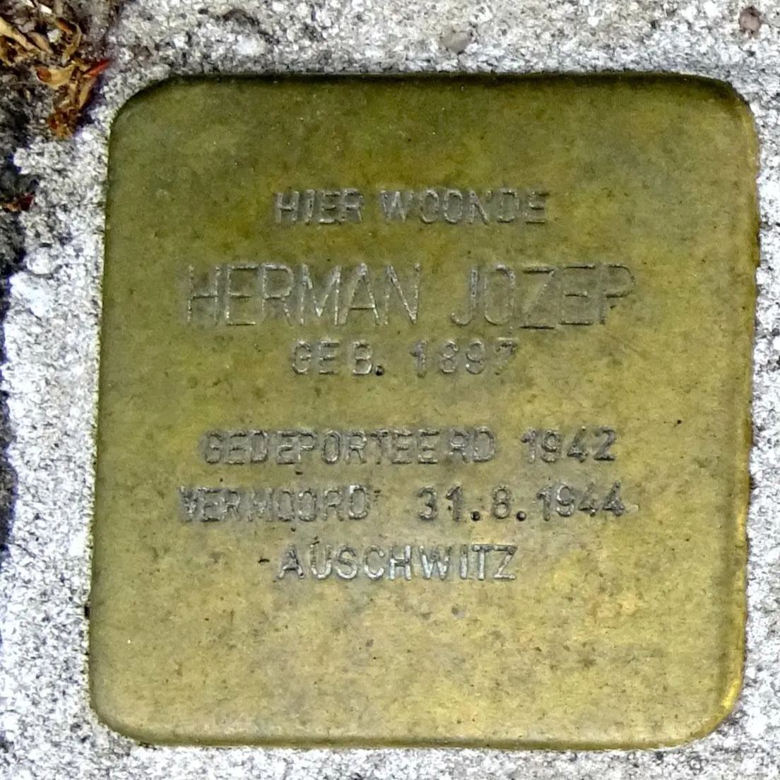 Struikelsteen voor Herman Jozep