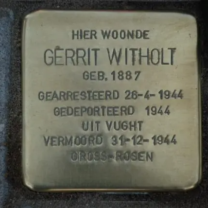 Struikelsteen voor Gerrit Witholt