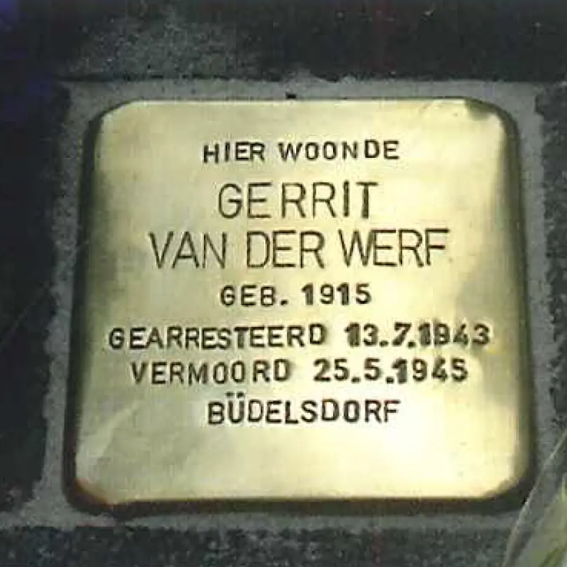 Struikelsteen voor Gerrit van der Werf