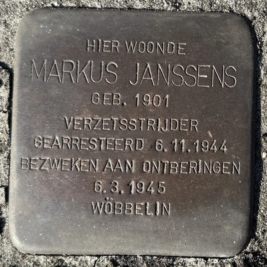 Struikelsteen voor Markus Janssens