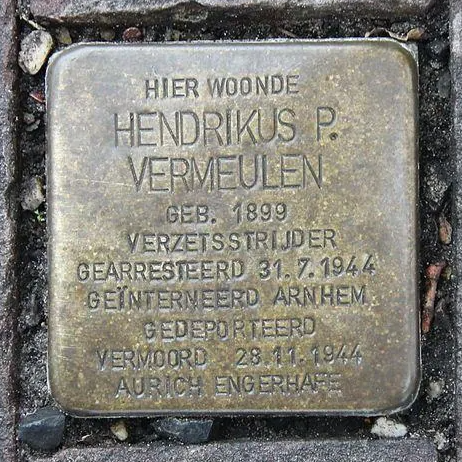 Struikelsteen voor Hendrikus Pieter Vermeulen
