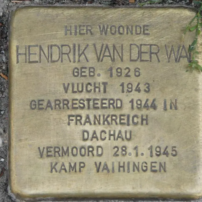 Struikelsteen voor Hendrik van der Wal