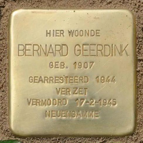 Struikelsteen voor Bernardus Gerhardus Josephus Geerdink