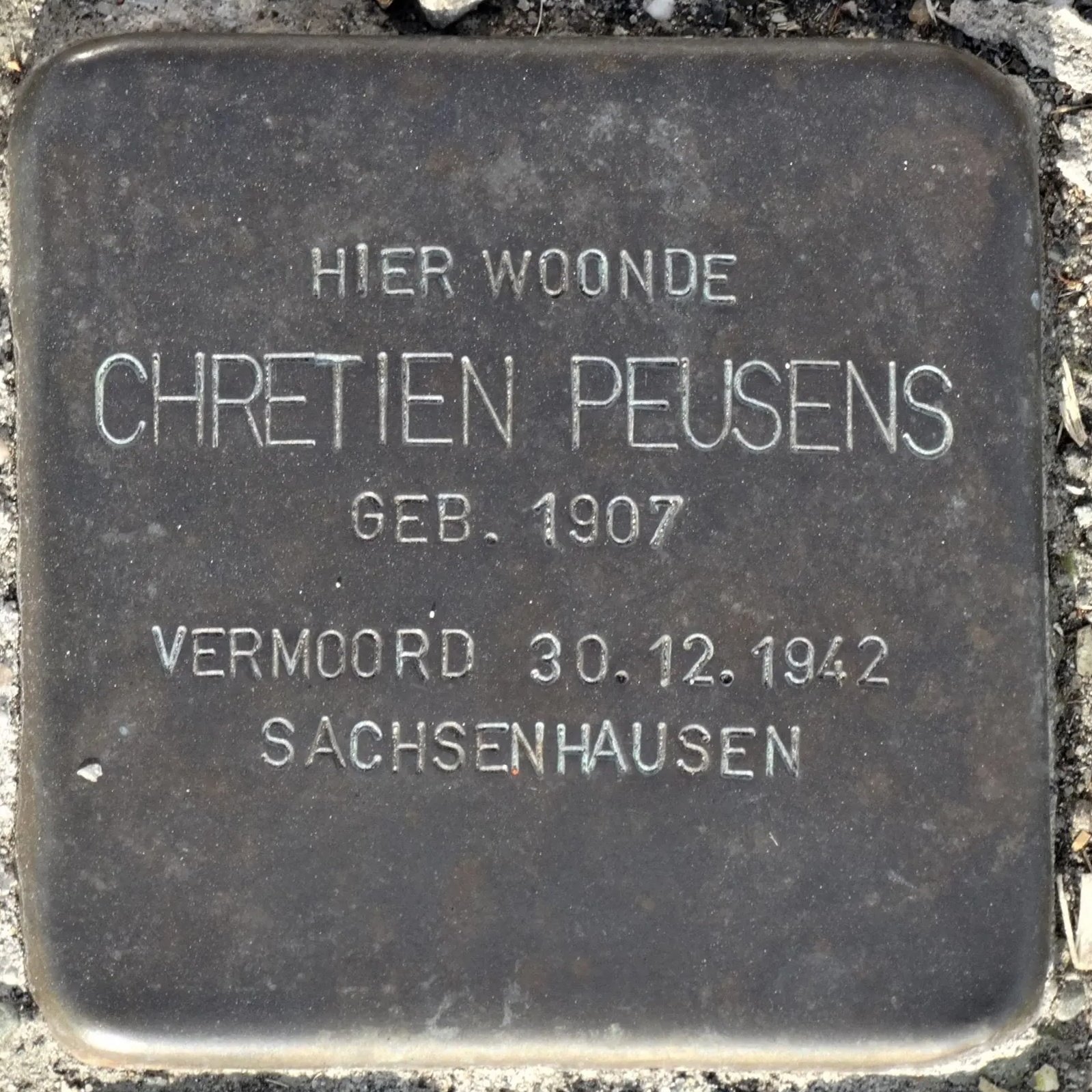 Struikelsteen voor Christiaan Hubertus Josephus Peusens