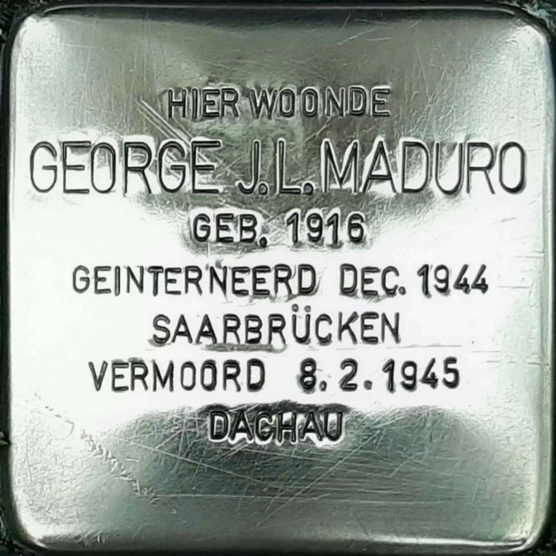 Struikelsteen voor George John Lionel Maduro