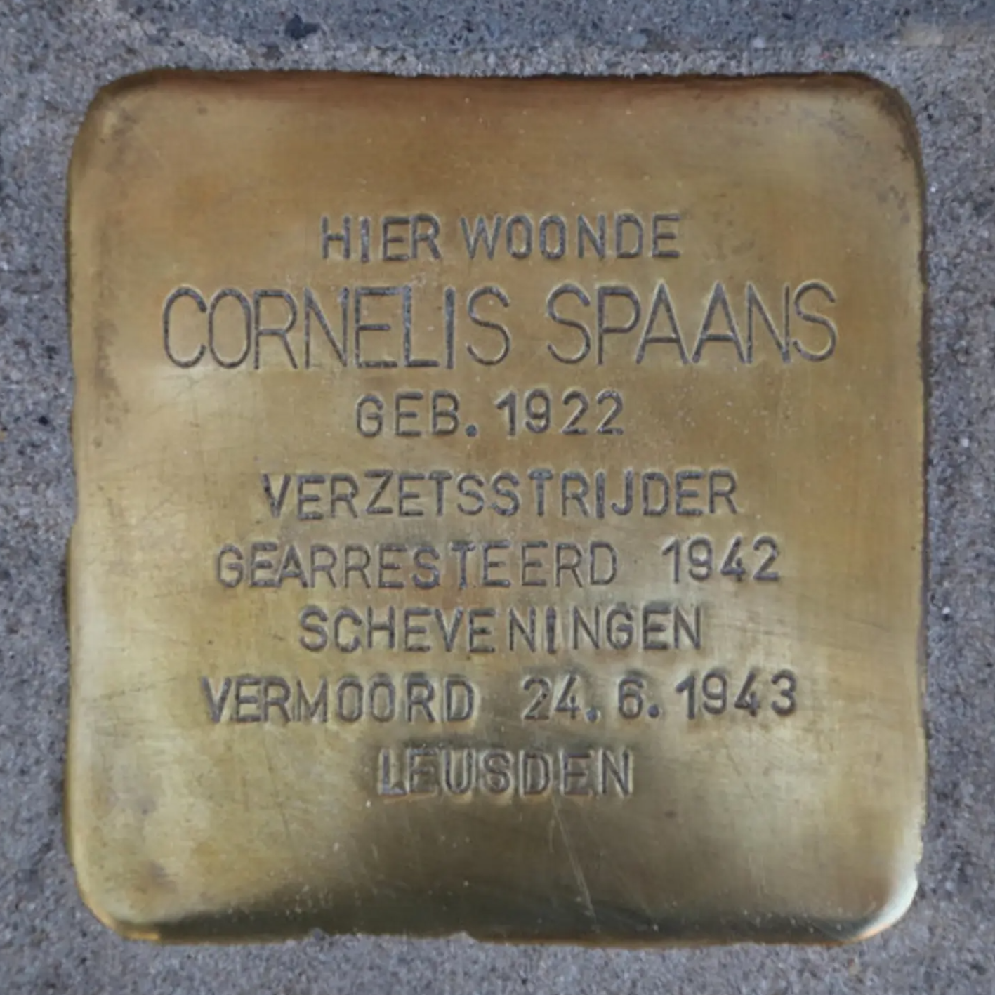 Struikelsteen voor Cornelis Spaans
