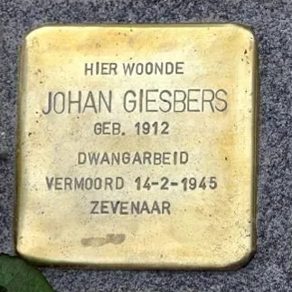 Struikelsteen voor Antonius Johannes (Johan) Giesbers