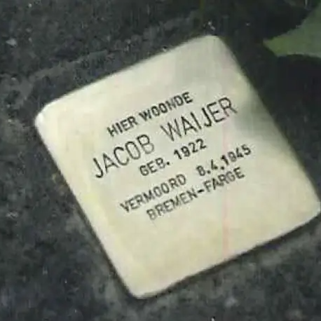 Struikelsteen voor Jacob Waijer