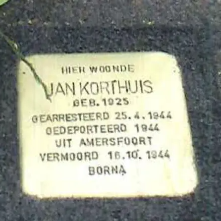 Struikelsteen voor Jan Korthuis