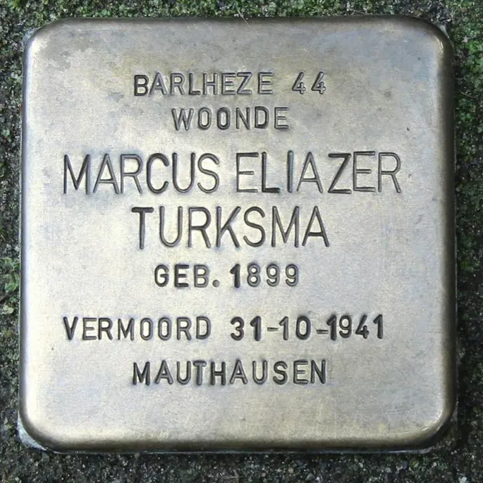 Struikelsteen voor Marcus Turksma