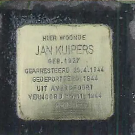 Struikelsteen voor Jan Kuipers