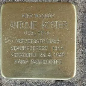 Struikelsteen voor Antonie Koster