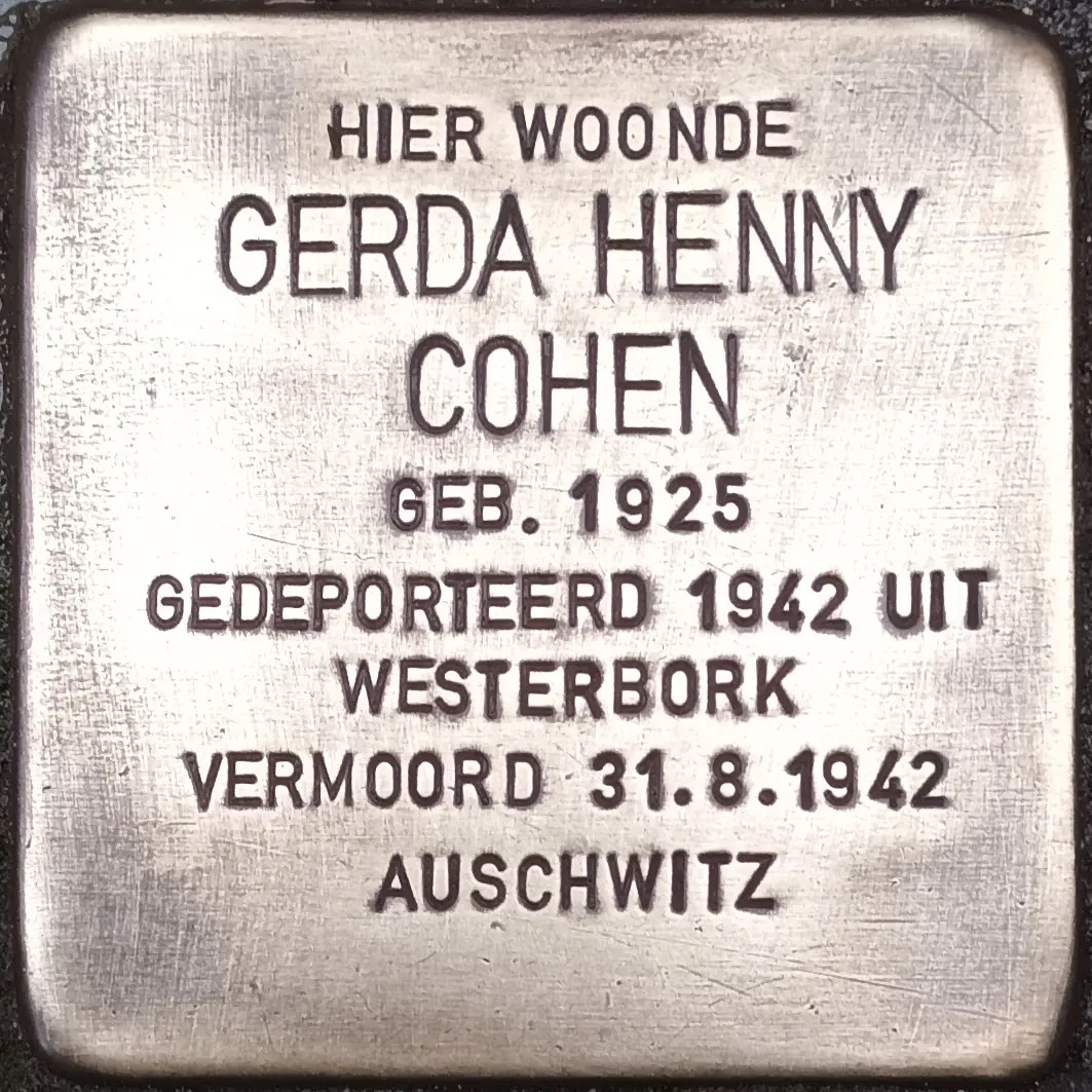Struikelsteen voor Gerda Henny Cohen