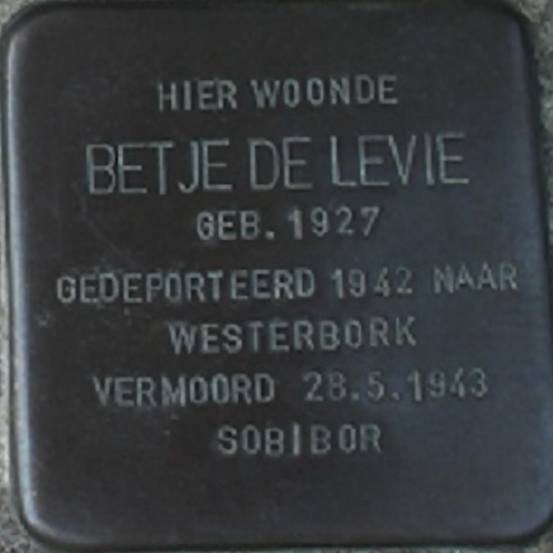 Struikelsteen voor Betje de Levie