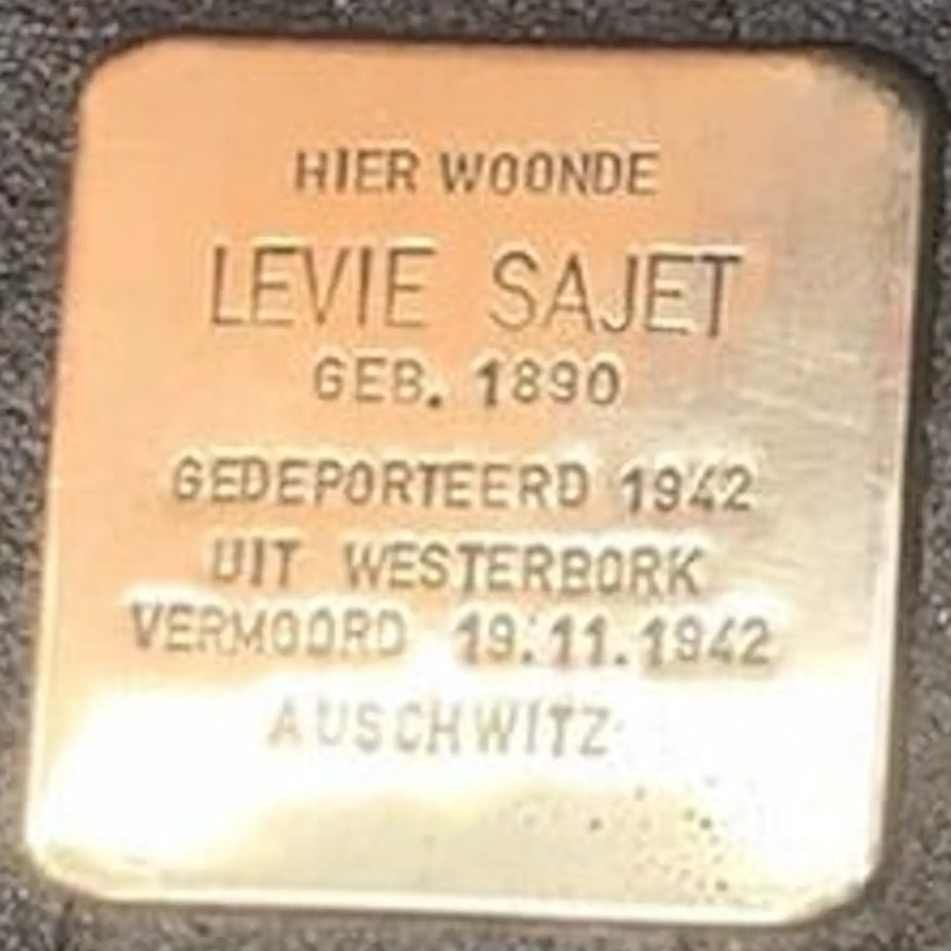 Struikelsteen voor Levie Sajet