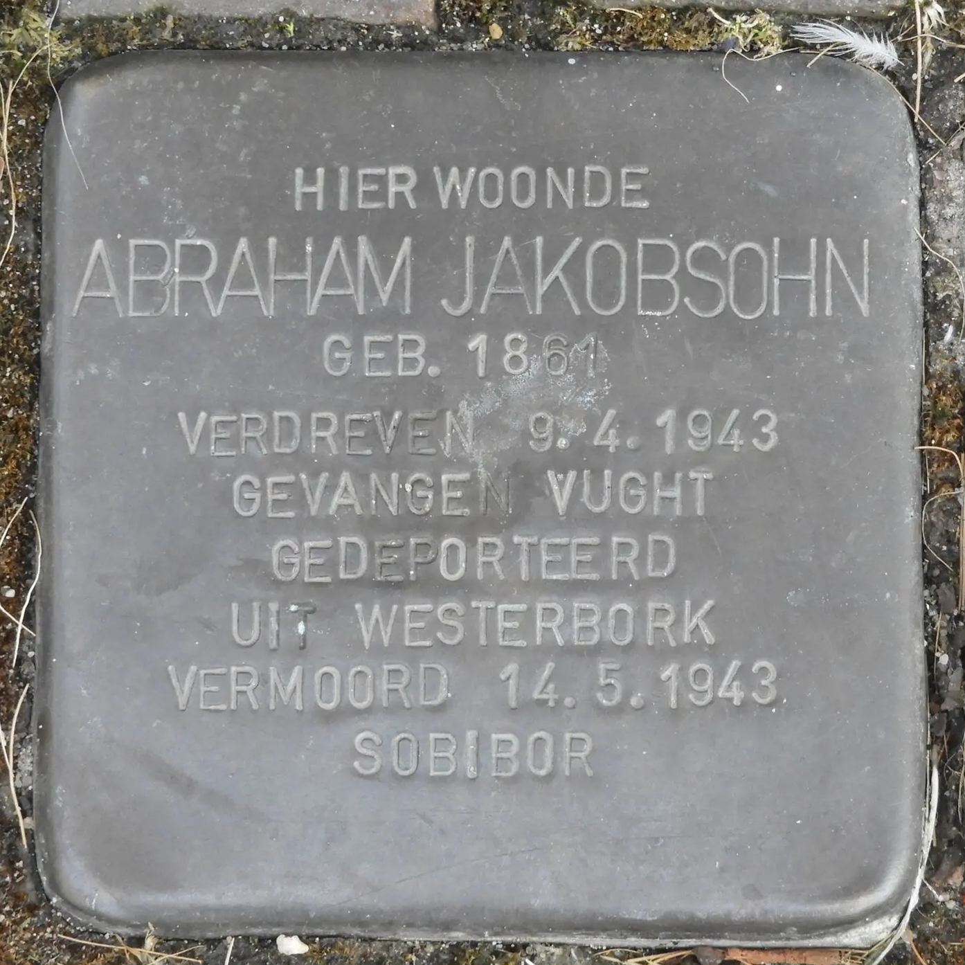Struikelsteen voor Abraham Jakobsohn