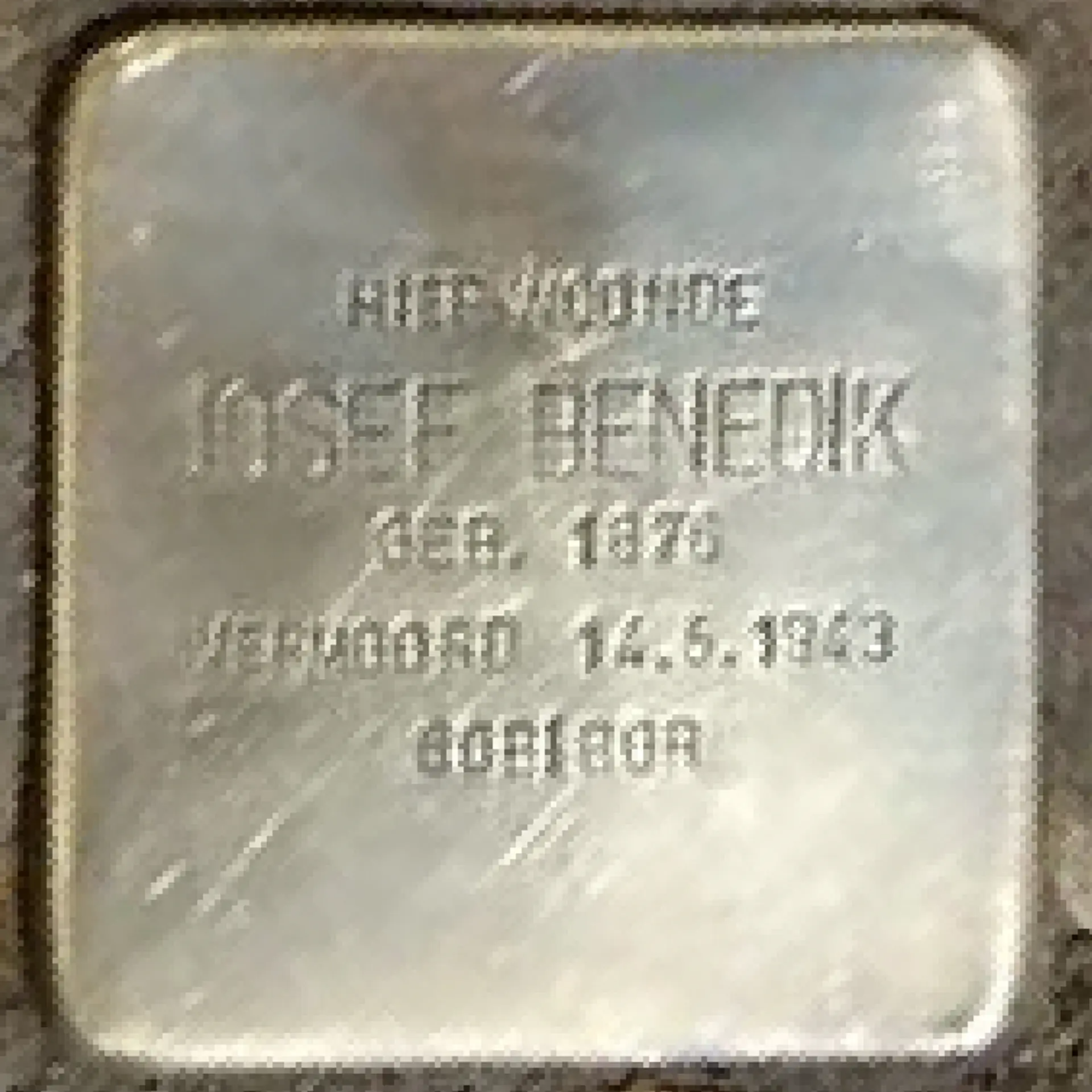 Struikelsteen voor Joseph Benedik