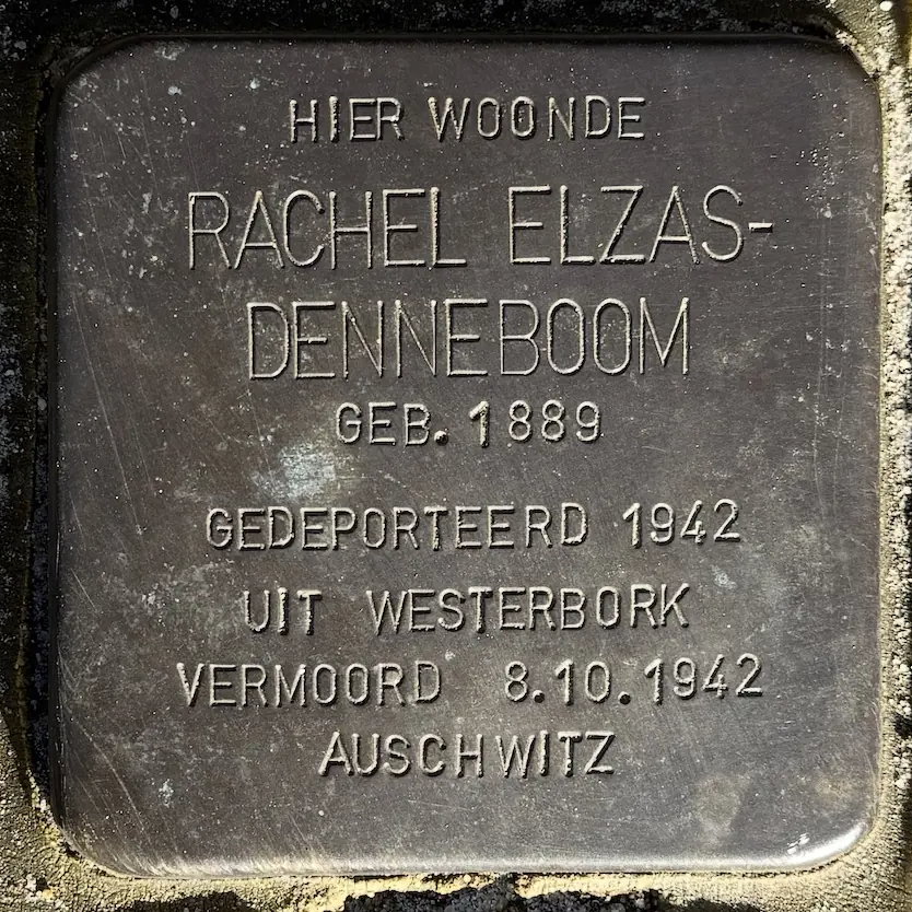 Struikelsteen voor Rachel Elzas-Denneboom