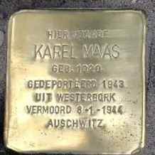 Struikelsteen voor Karel Maas