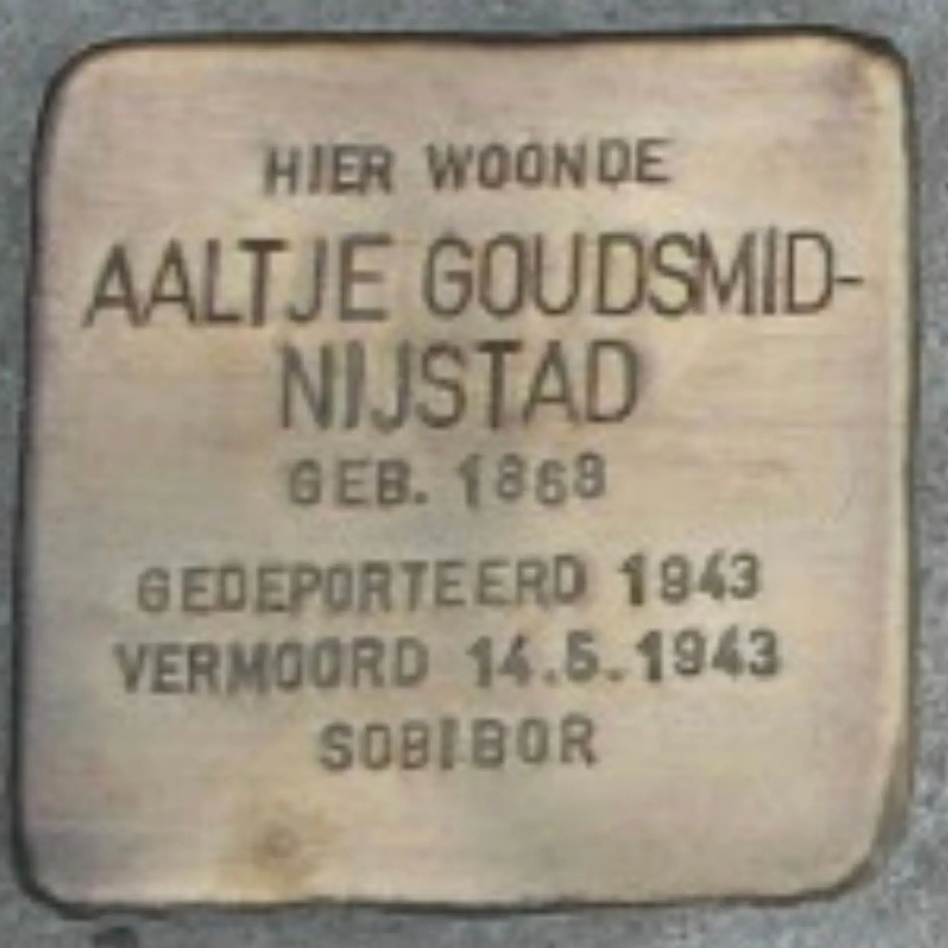 Struikelsteen voor Aaltje Goudsmid-Nijstad