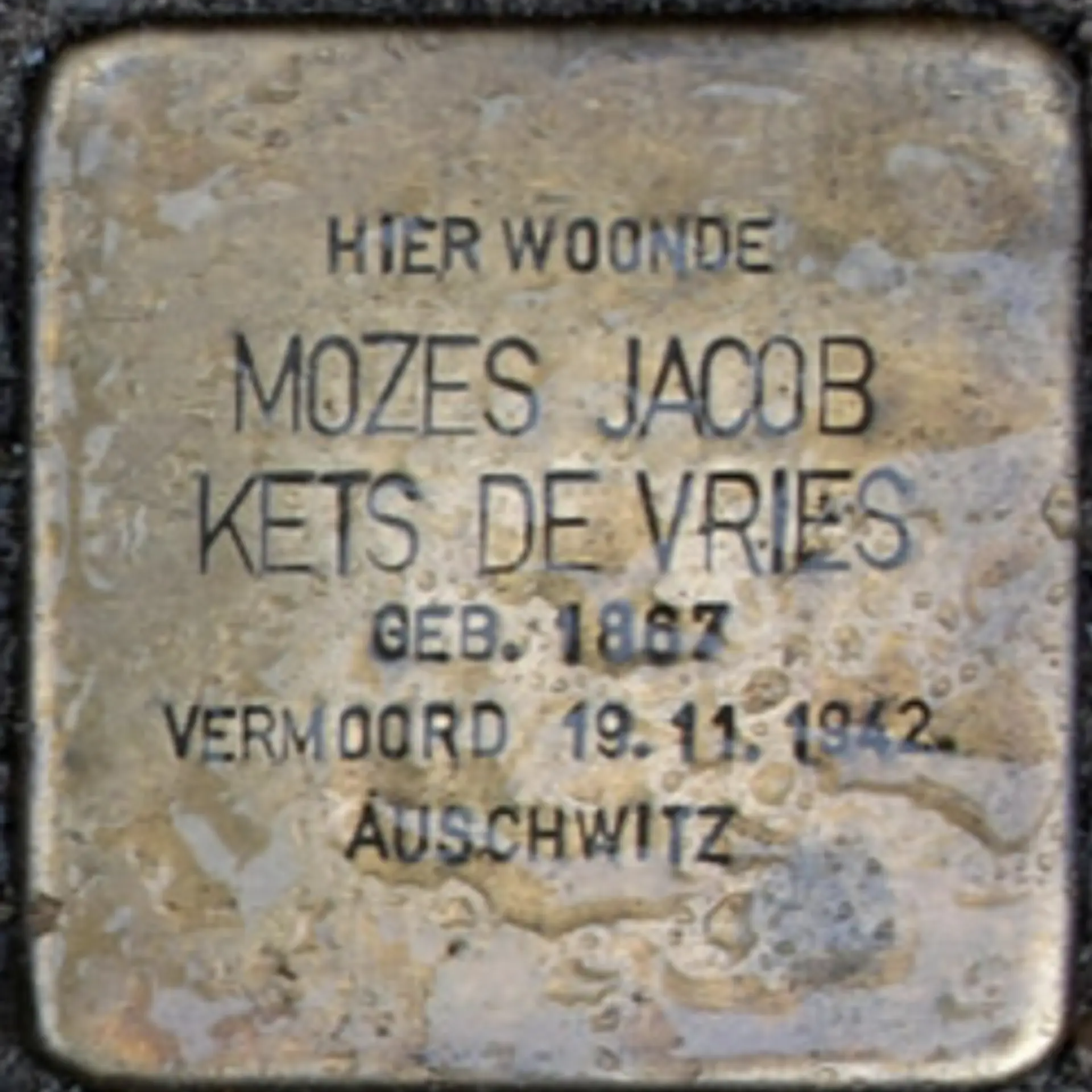 Struikelsteen voor Mozes Jacob Kets de Vries
