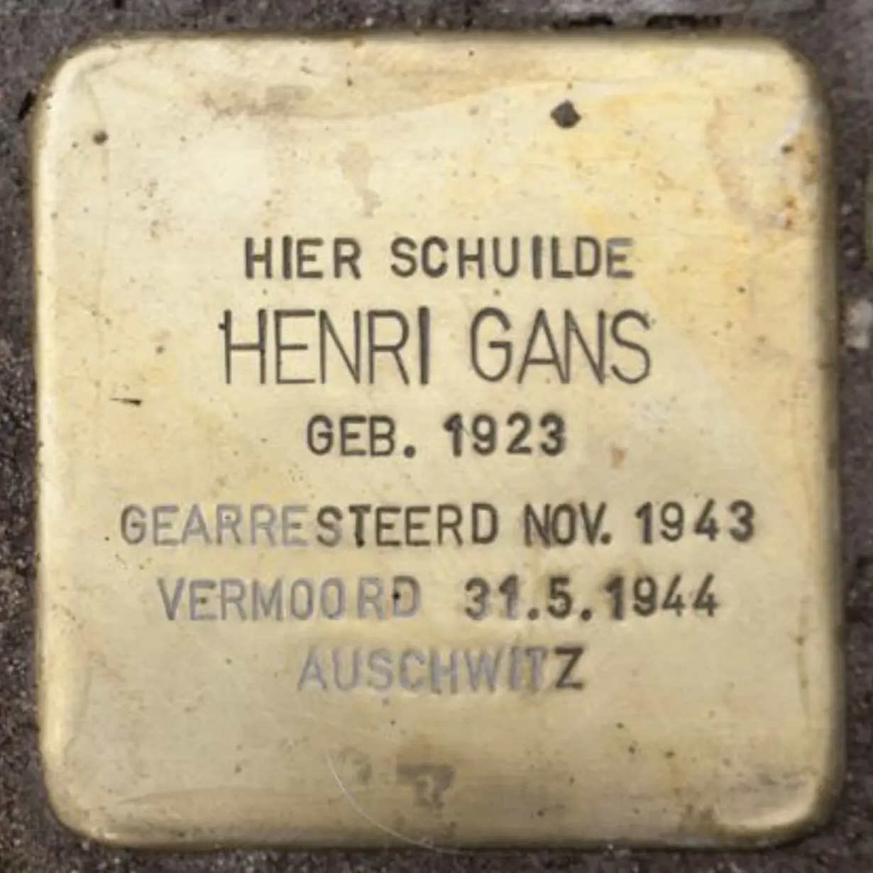 Struikelsteen voor Henri Gans