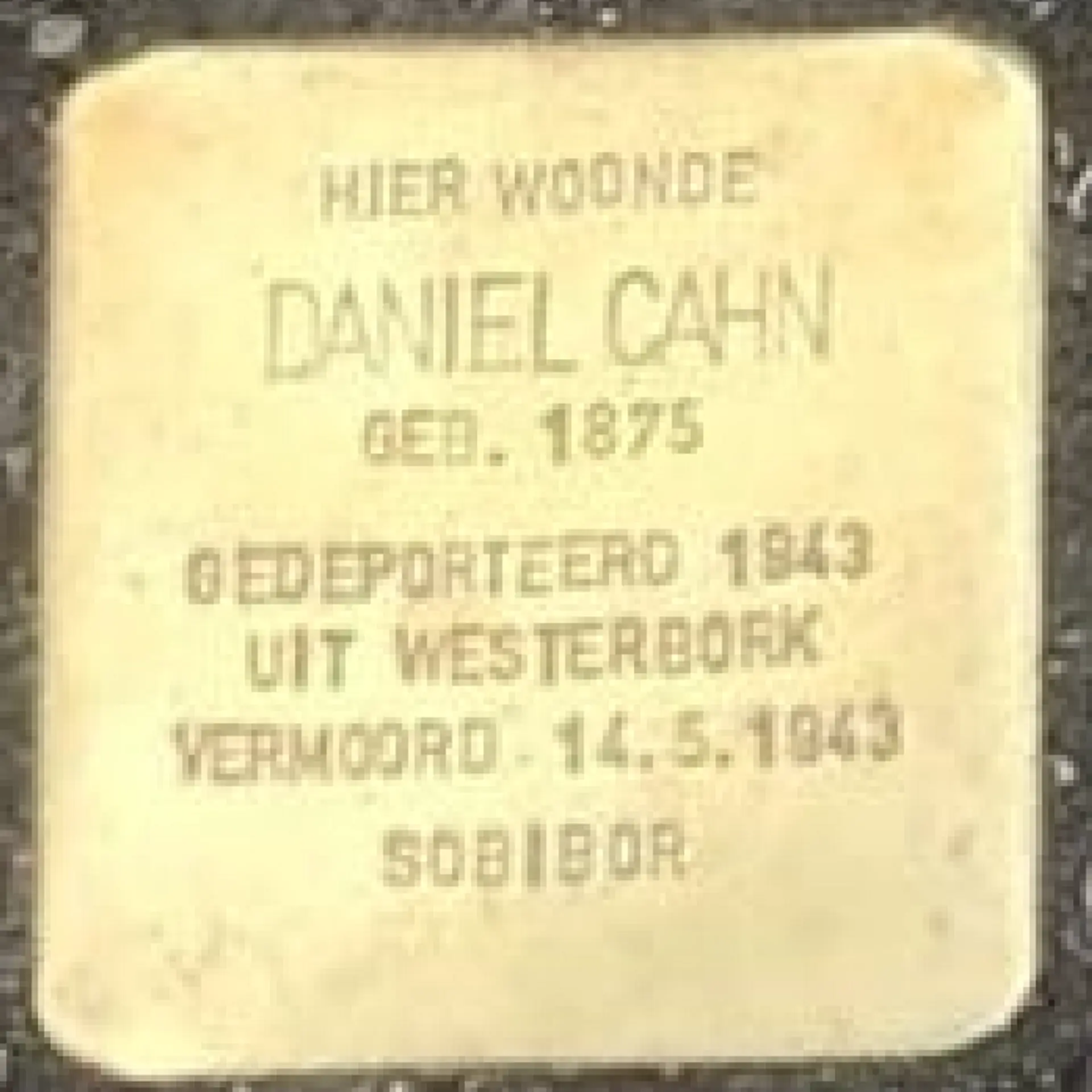 Struikelsteen voor Daniel Cahn