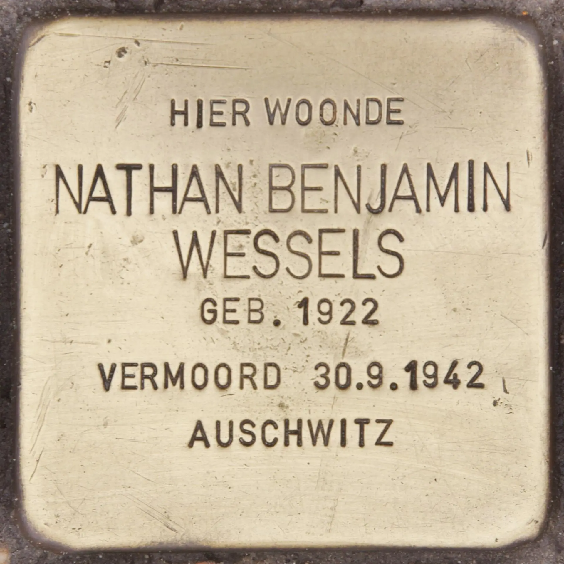 Struikelsteen voor Nathan Benjamin Wessels