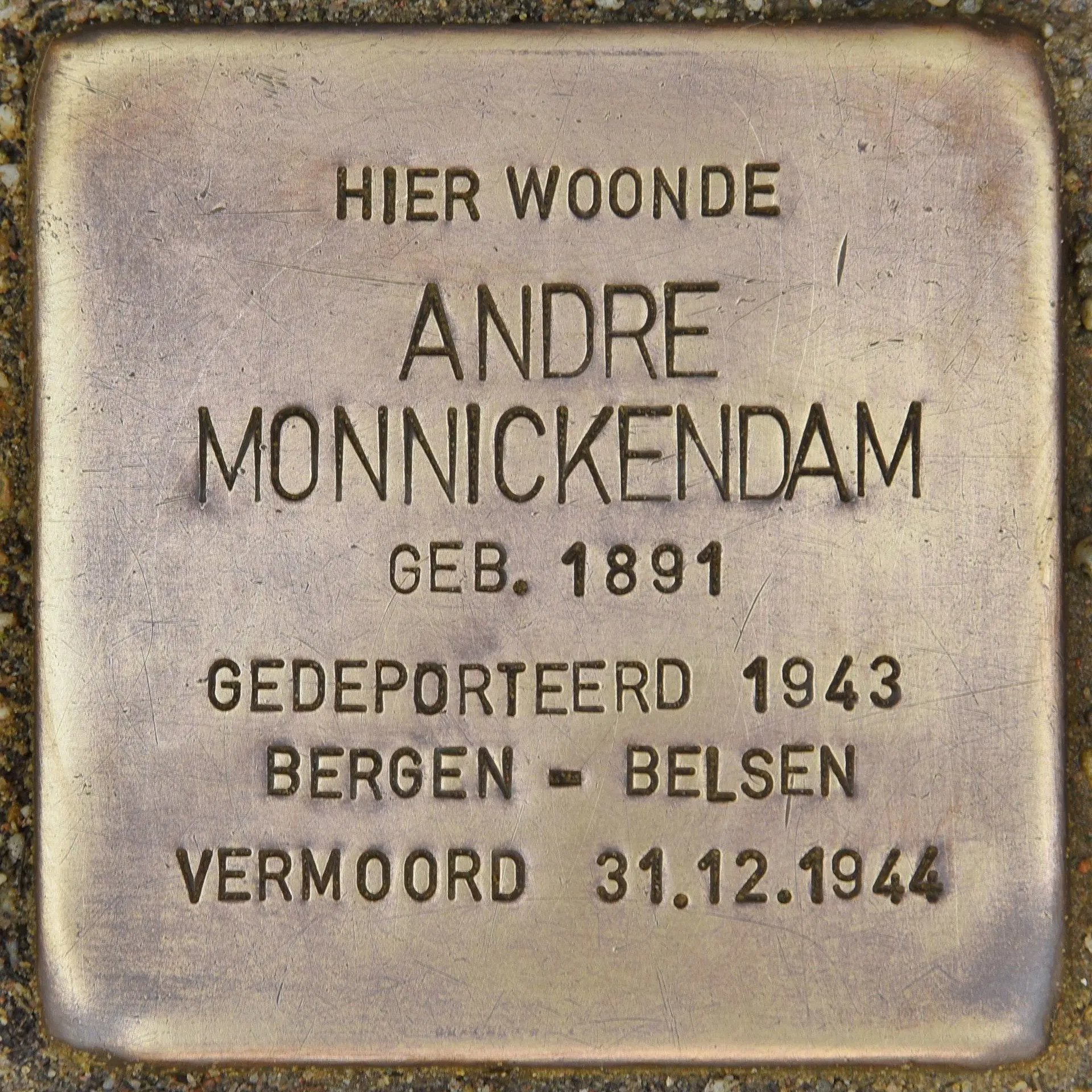 Struikelsteen voor André Monnickendam